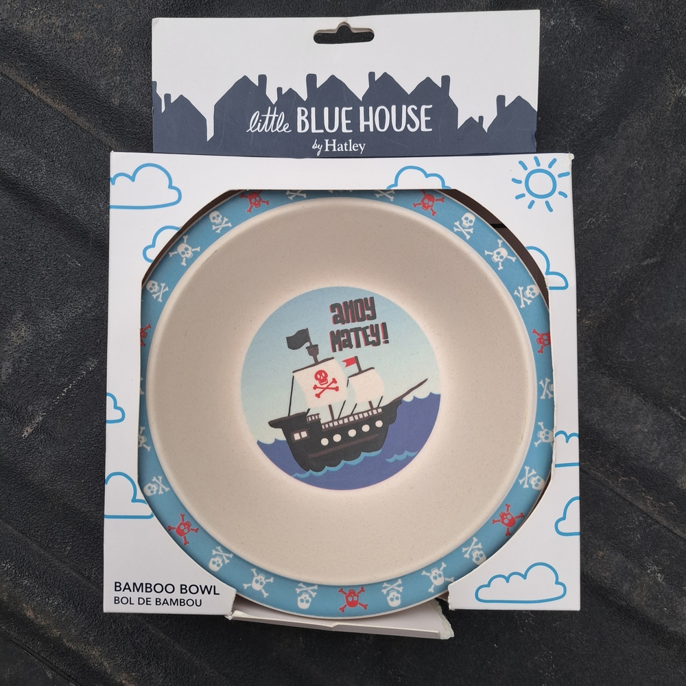 Hatley Little Blue House Kids Bowl - Blue and White